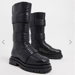 raid perrie black chunky hiker boots